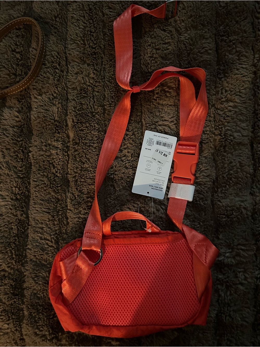 Athleta Red Crossbody Sling Bag - Mesh Back Strap